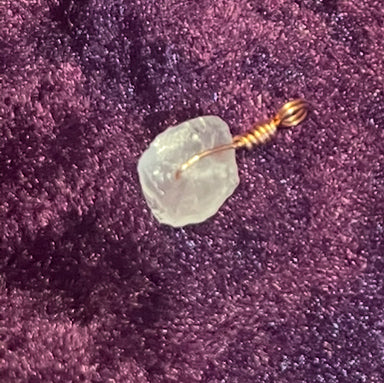 Raw Rose Quarts Droplet Pendant
