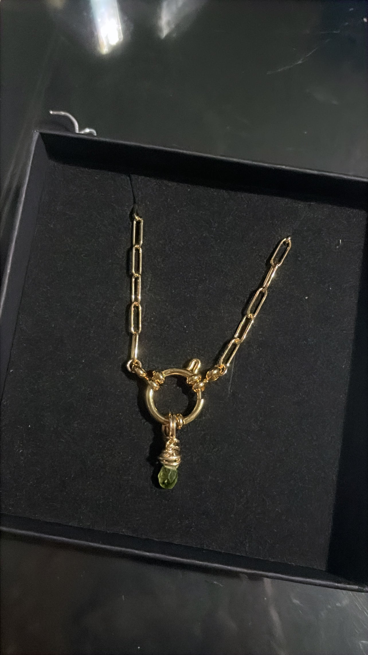 14k Gold Filled Pendant Necklace, Clip & Droplet Set