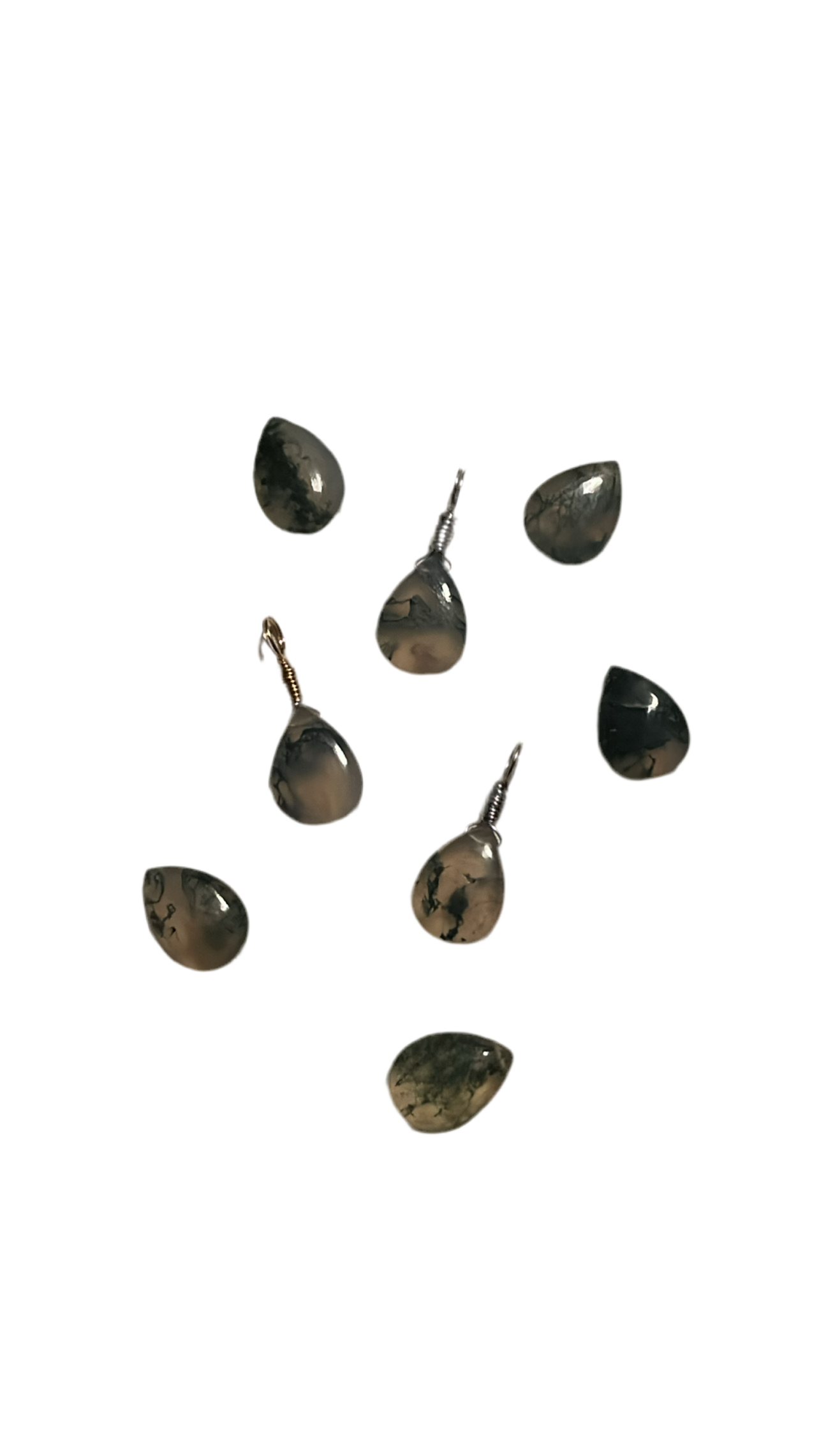 Moss Agate Droplet Pendant