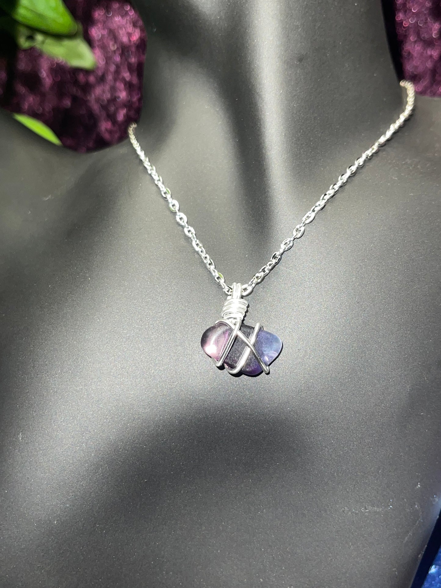 Fluorite Wrapped Pendant