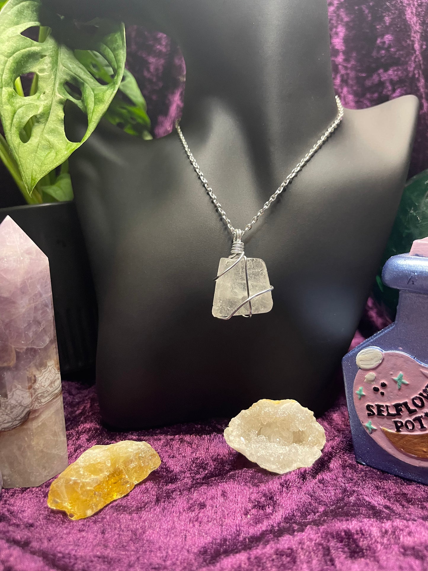 Clear Quartz Wrapped Pendant