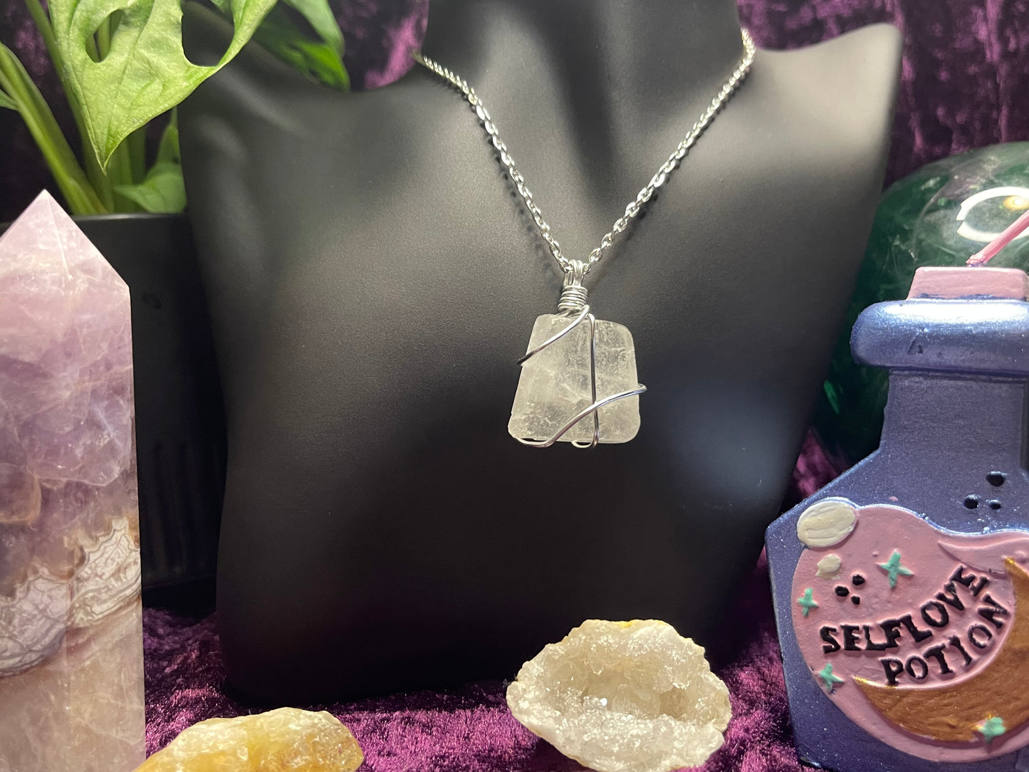 Clear Quartz Wrapped Pendant