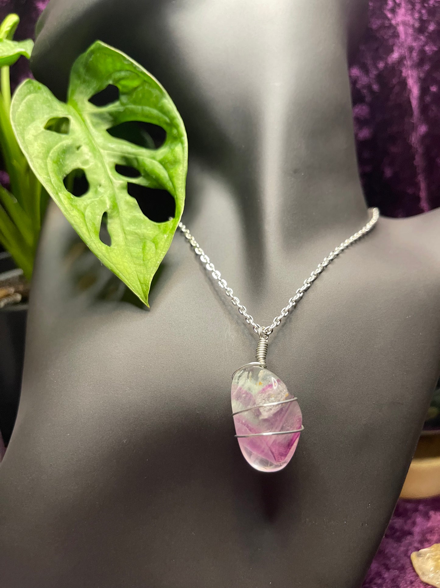 Fluorite Wrapped Pendant