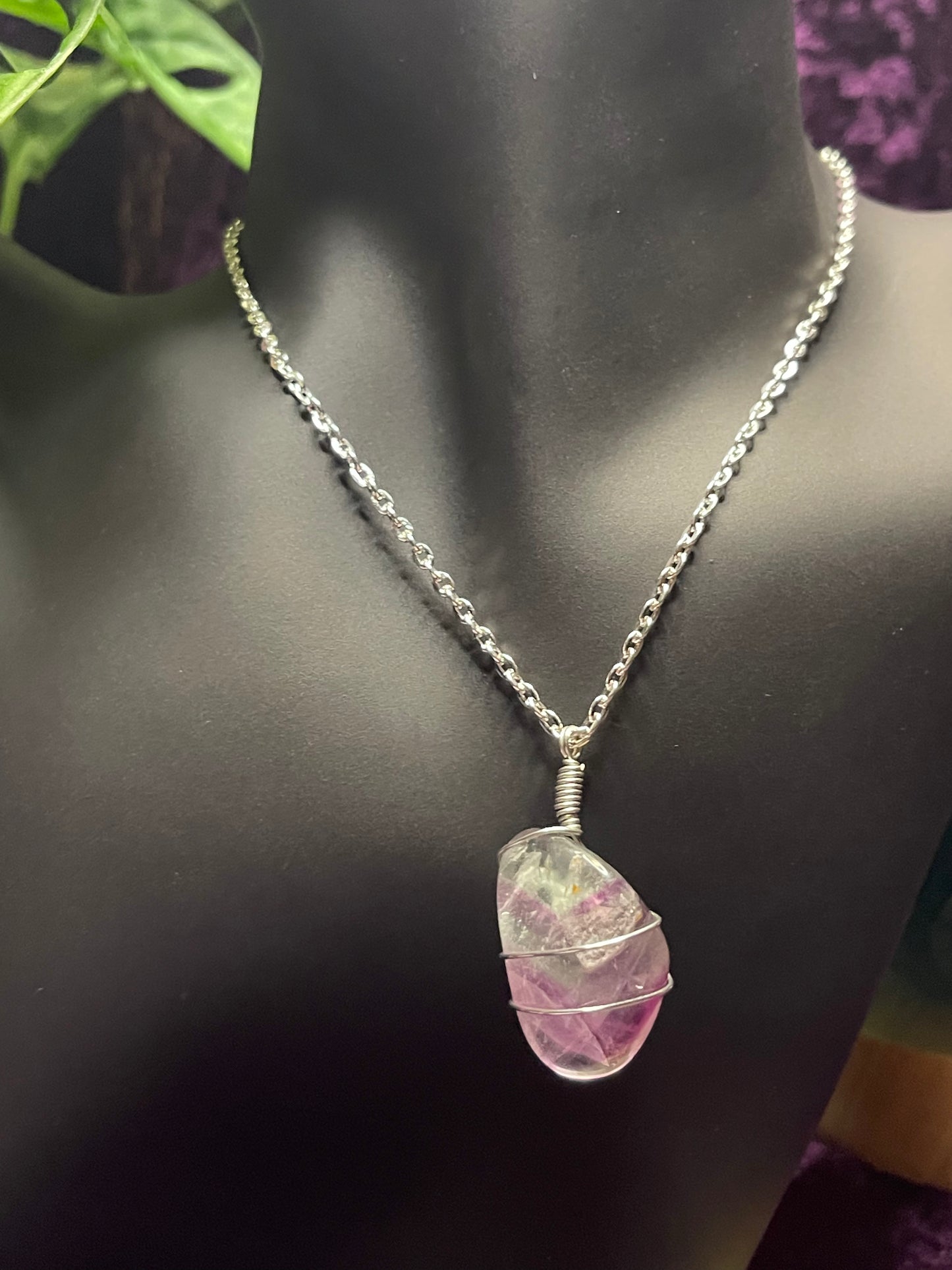 Fluorite Wrapped Pendant