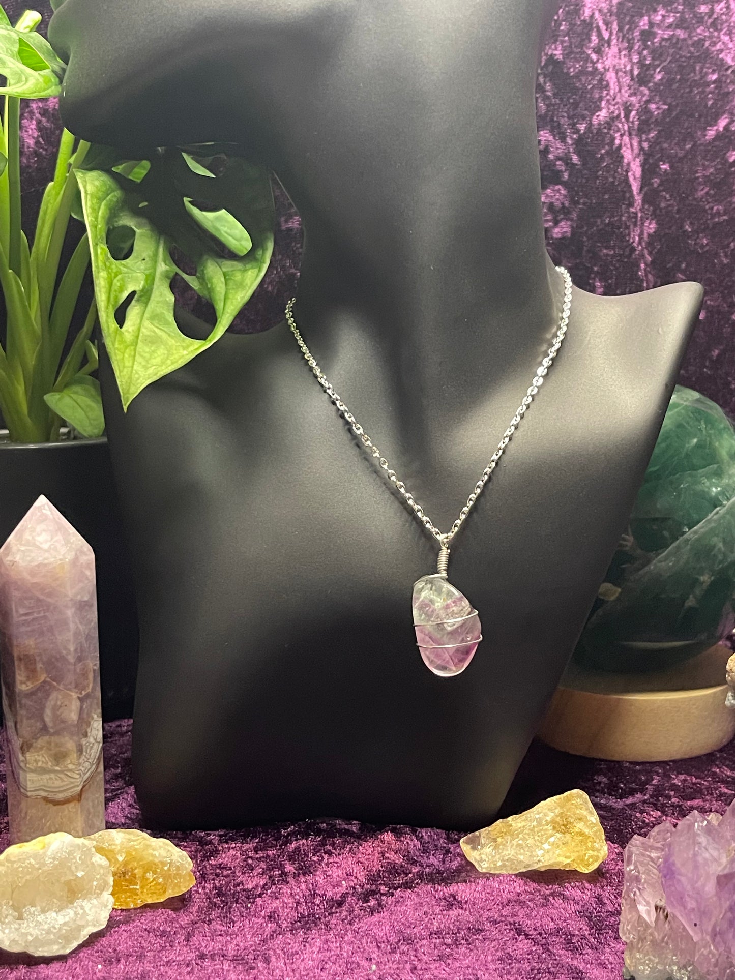 Fluorite Wrapped Pendant