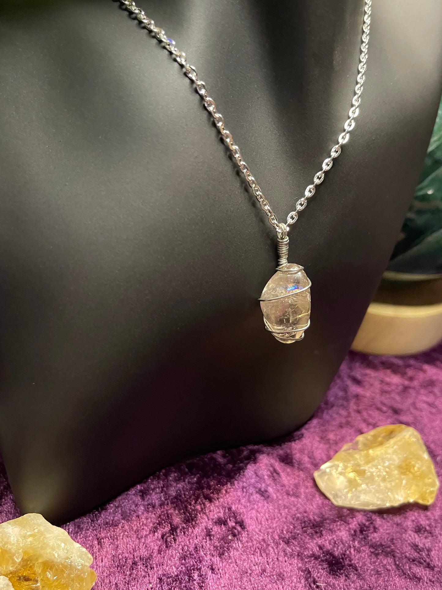 Rainbow Quartz Wrapped Pendant